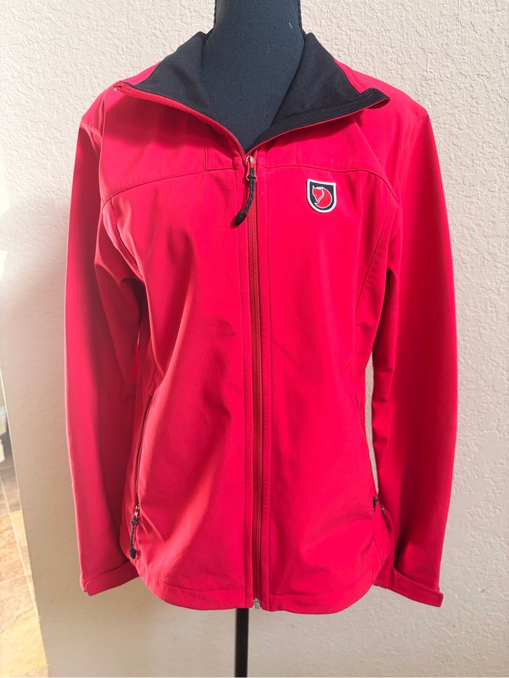 Fjallraven Women's Red Softshell Rain Jacket